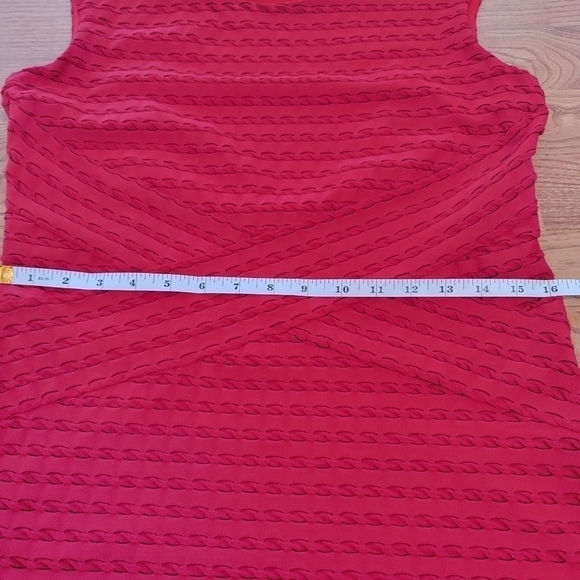 EUC North Style Red Textured Sleeveless Sheath Dress Size 10 - Picture 6 of 8